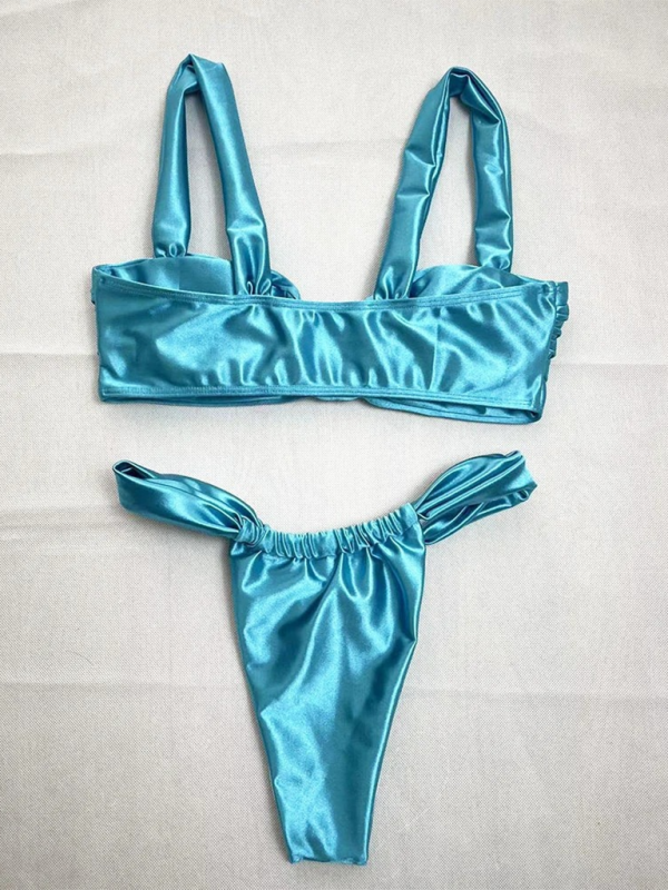 Satin 2 Piece Bikini Set - Ideal for Beach Days Swimwear