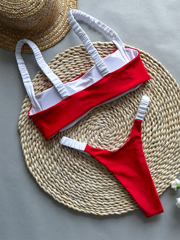 Red Hot Summer Sporty Two-Piece Bikini Swimsuit Swimwear