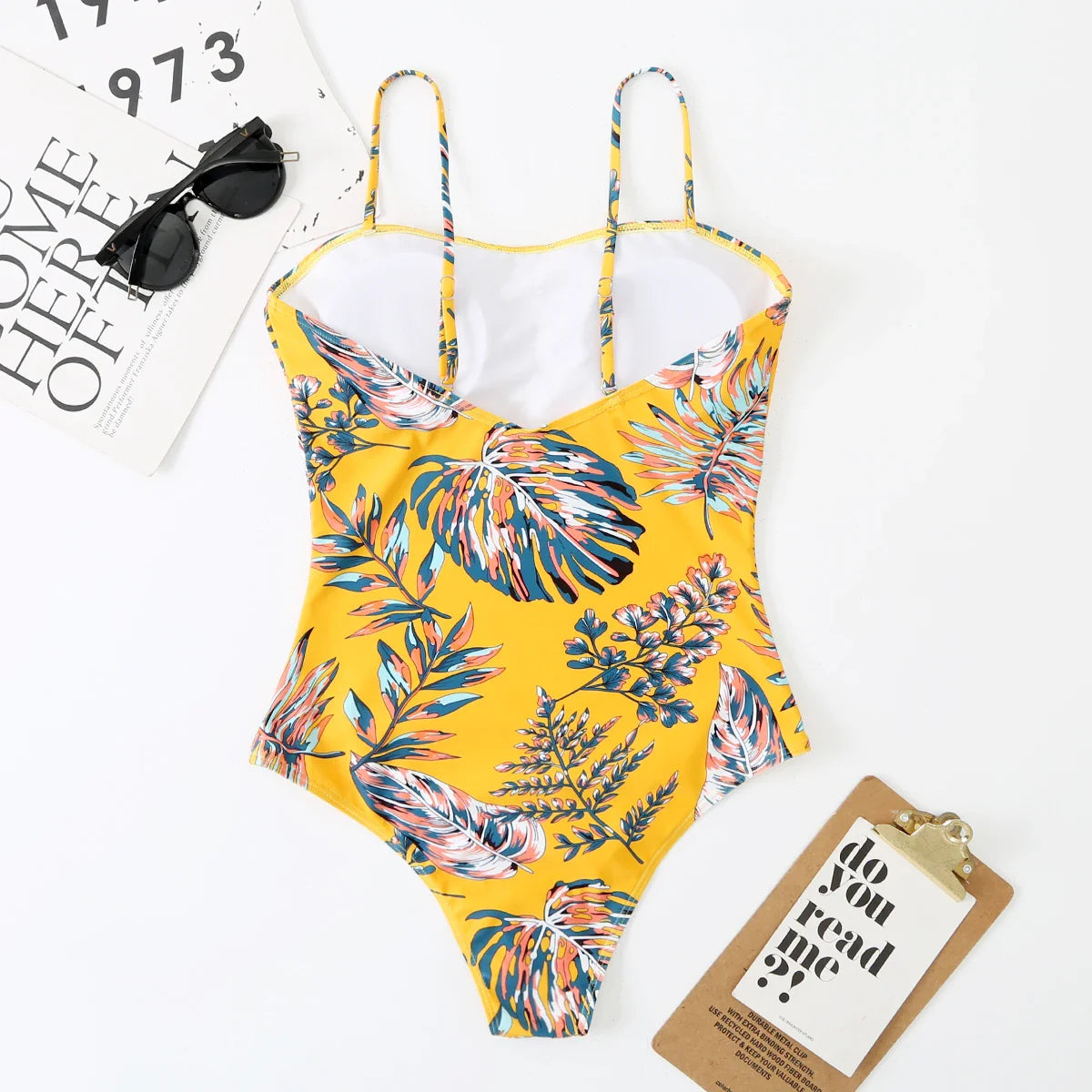 Tropical Botanical One-Piece Swimwear Swimwear