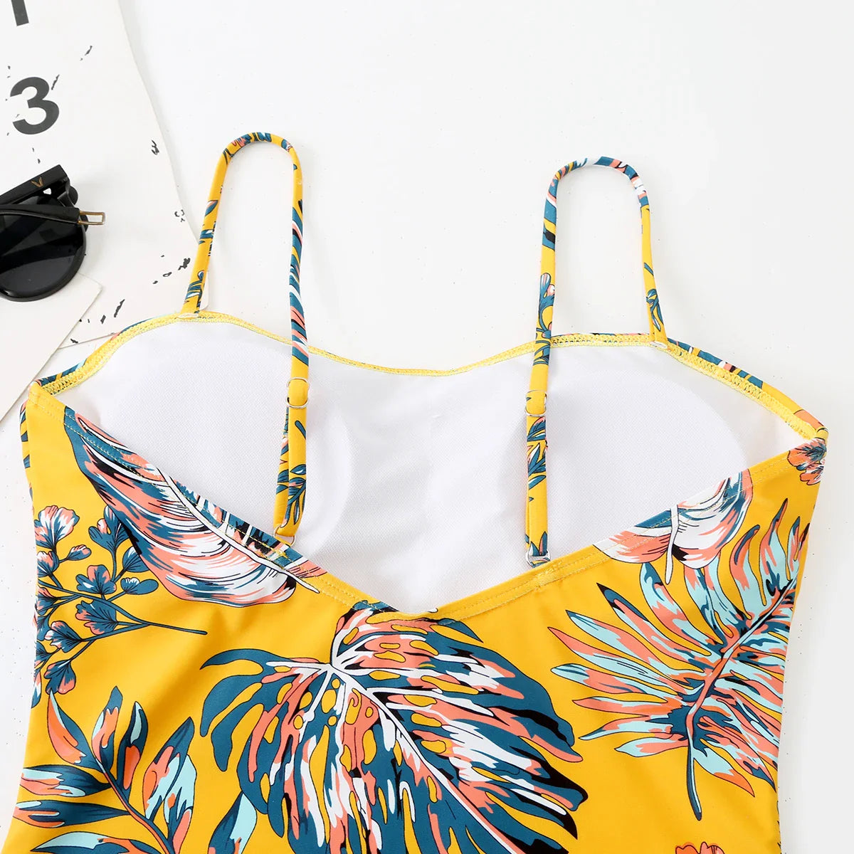 Tropical Botanical One-Piece Swimwear Swimwear