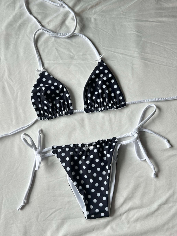 Triangle Bra 2-Piece String Bikini Set for Beach Escapes Swimwear