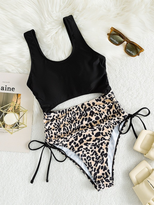 Women's Cutout Animal Print Swimsuit for Pool Parties Swimwear