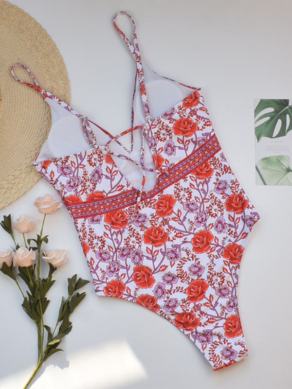 Women Floral One-Piece Swimwear for Summer Adventures Swimsuits