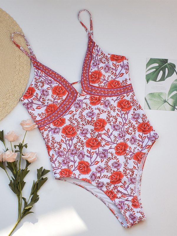 Women Floral One-Piece Swimwear for Summer Adventures Swimsuits