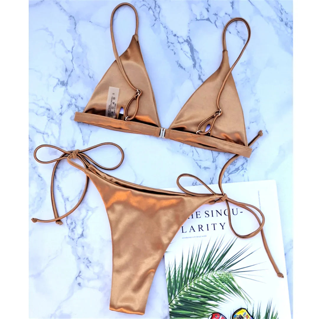 Women Satin Finish Bikini 2-Piece - Your Must-Have for Pool