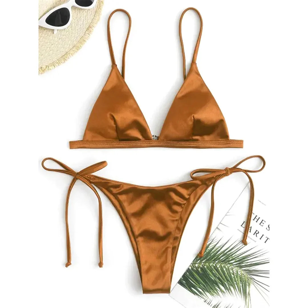 Women Satin Finish Bikini 2-Piece - Your Must-Have for Pool