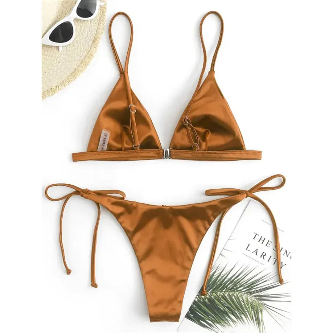 Women Satin Finish Bikini 2-Piece - Your Must-Have for Pool