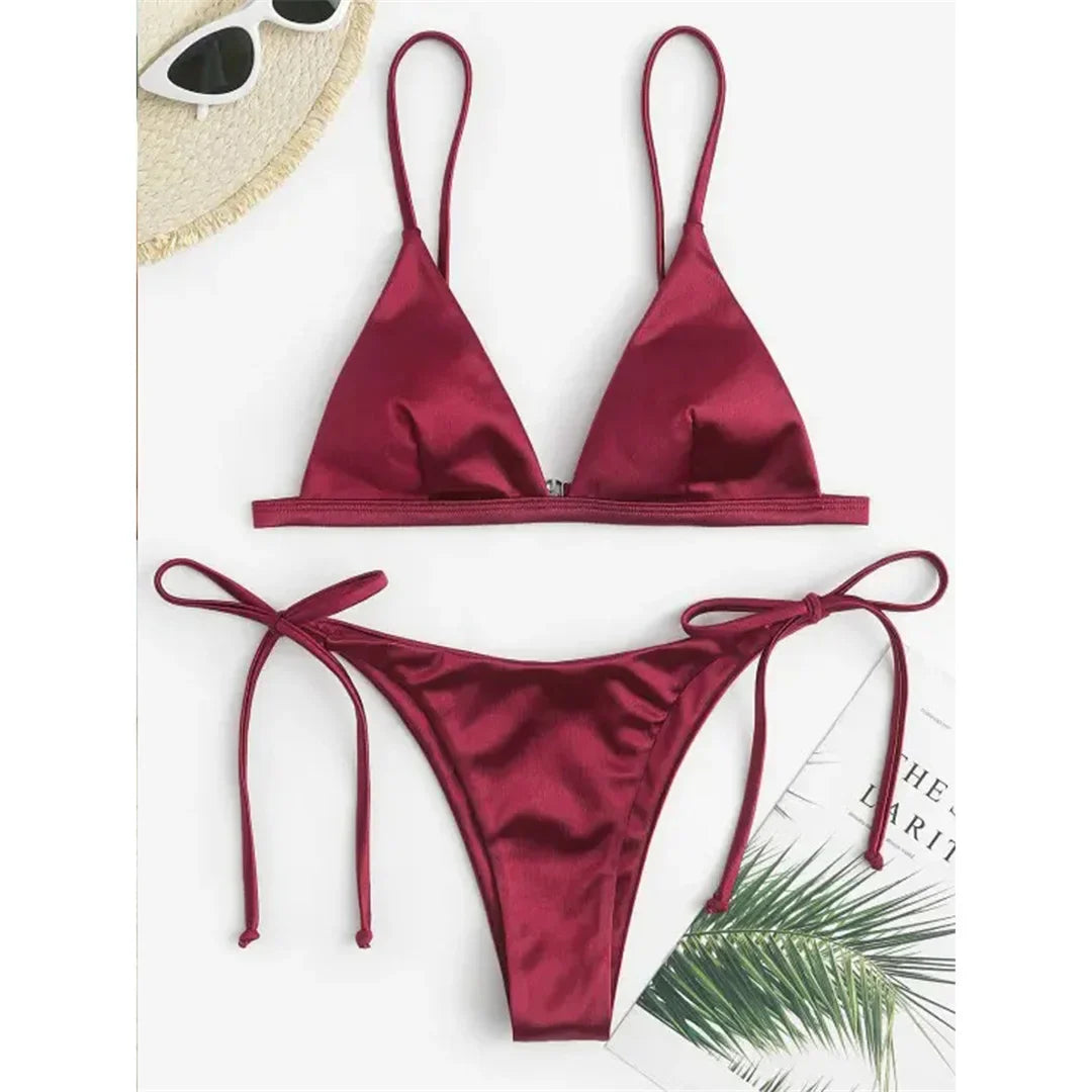 Women Satin Finish Bikini 2-Piece - Your Must-Have for Pool