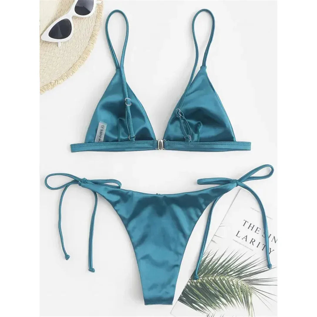 Women Satin Finish Bikini 2-Piece - Your Must-Have for Pool