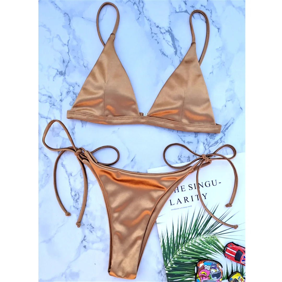 Women Satin Finish Bikini 2-Piece - Your Must-Have for Pool