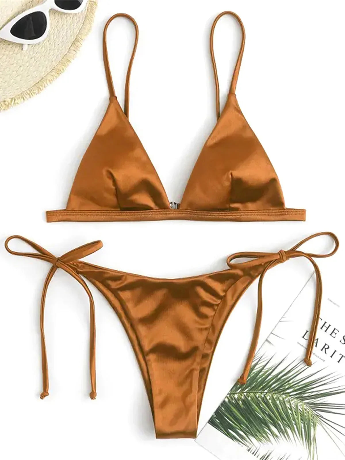 Women Satin Finish Bikini 2-Piece - Your Must-Have for Pool Parties	