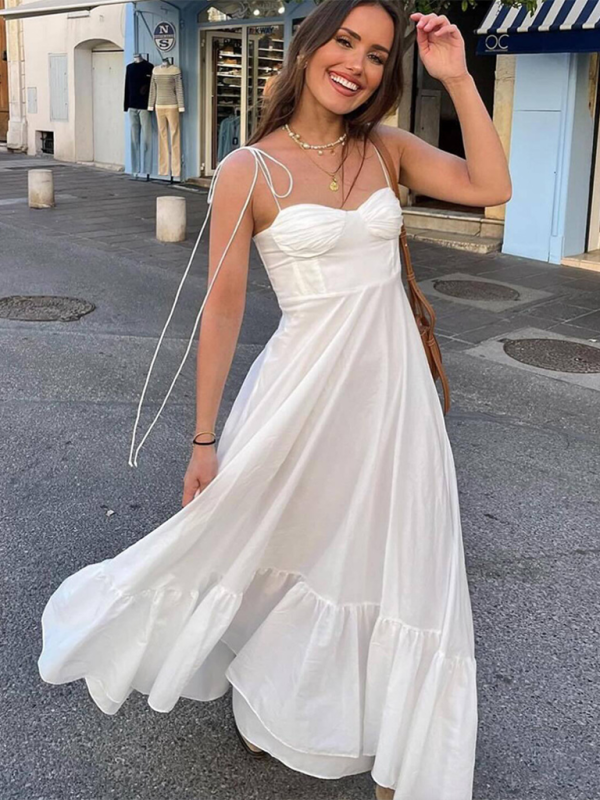 Romance Long Sweetheart Dress for Summer Vacations	