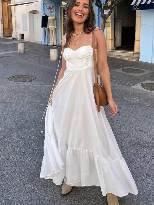 Vacation Sweetheart Neckline Long Dress for Summer Escapes