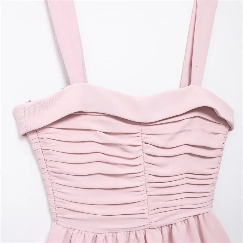 Romantic Blush Ruffled Dress for Sunny Days Mini Dresses