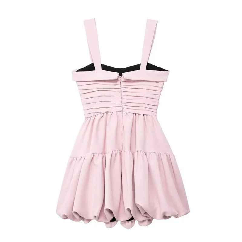 Romantic Blush Ruffled Dress for Sunny Days Mini Dresses