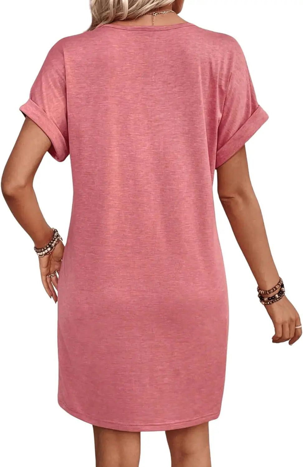 Comfy Cotton Blend T-Shirt Dress Casual Dresses