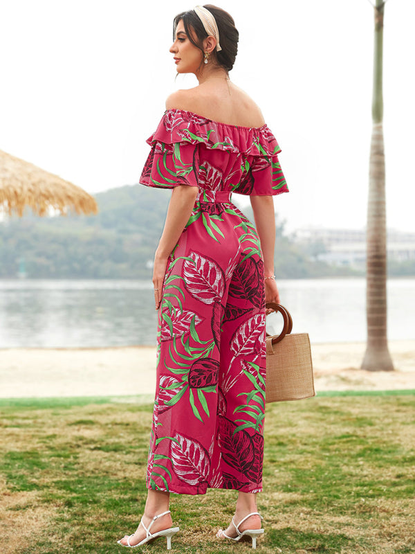 Boho Floral Off Shoulder Jumpsuit Jumpsuit