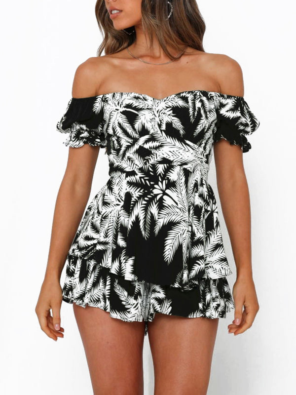 Knot Back Romper - Perfect for Any Occasion - Printed Jumpsuit