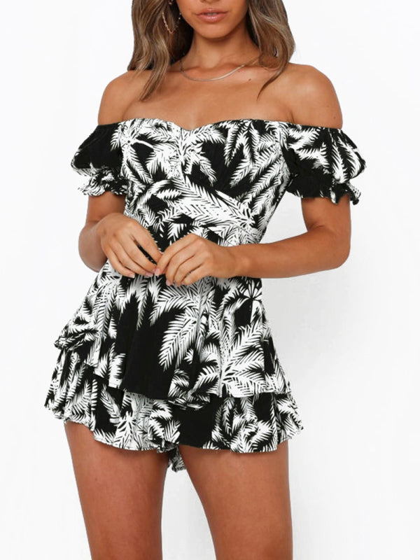 Knot Back Romper - Perfect for Any Occasion - Printed Jumpsuit