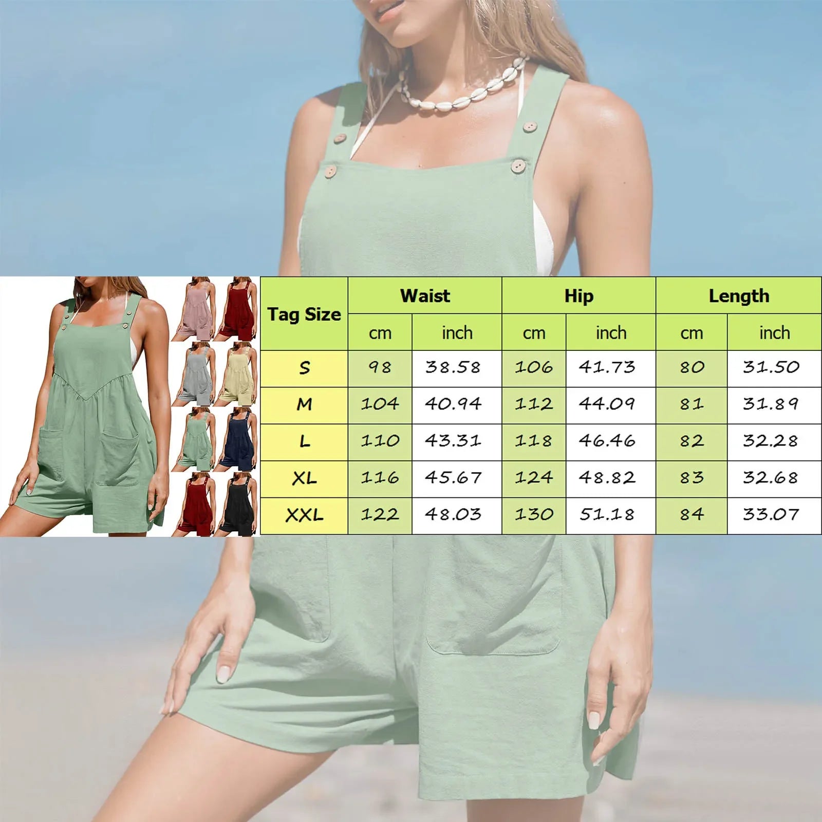 Wide-Shorts Bib Playsuit for Women's Casual Wear Rompers