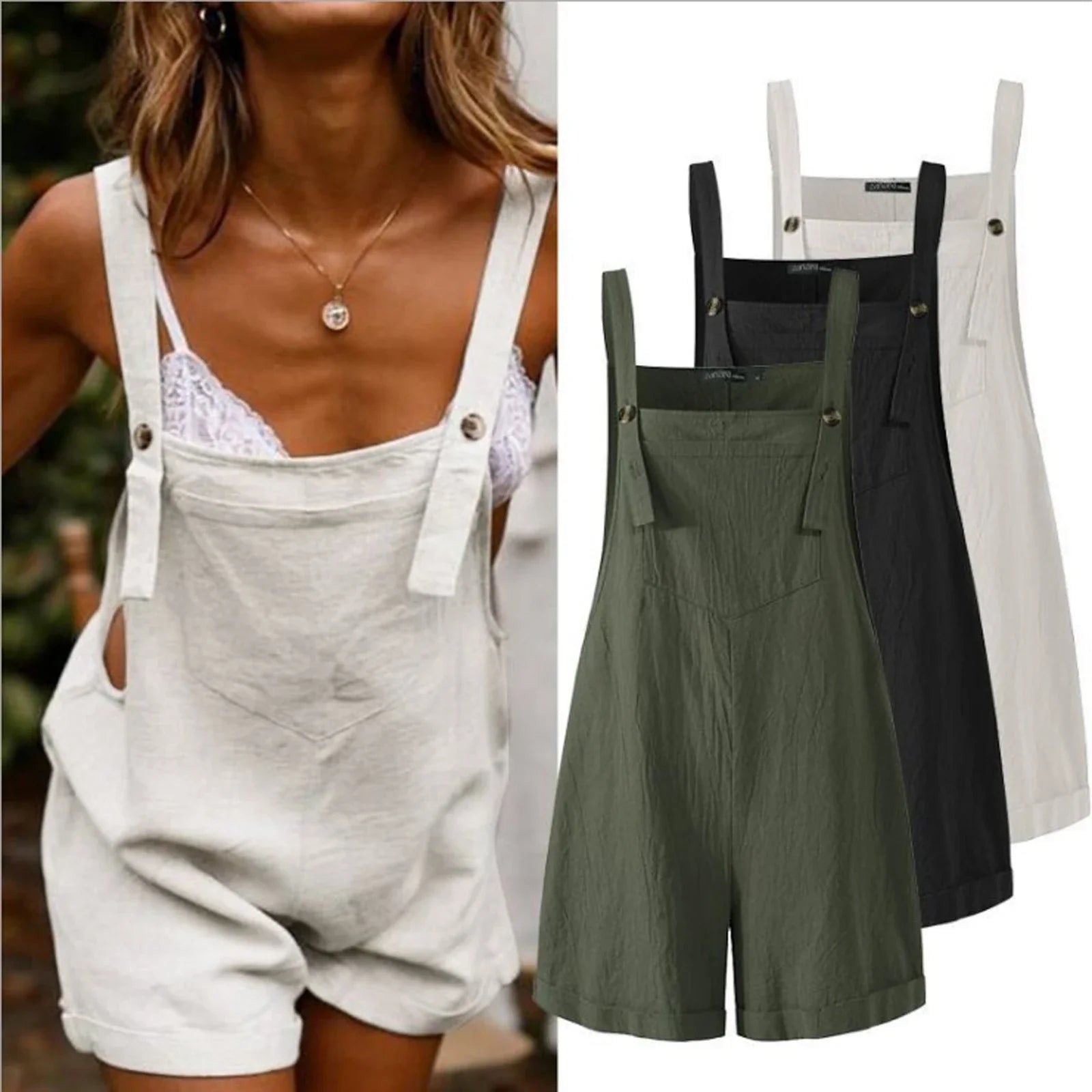 Summer Lounge Vibes Overalls Playsuit for Women's Casual Comfy