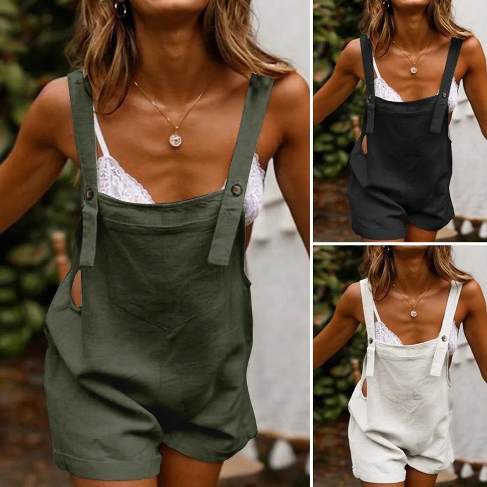 Summer Lounge Vibes Overalls Playsuit for Women's Casual Comfy