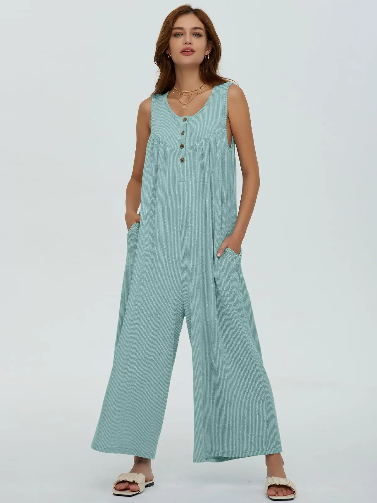 Women Textured Relaxed Fit Jumpsuit for Loungewear Jumpsuits