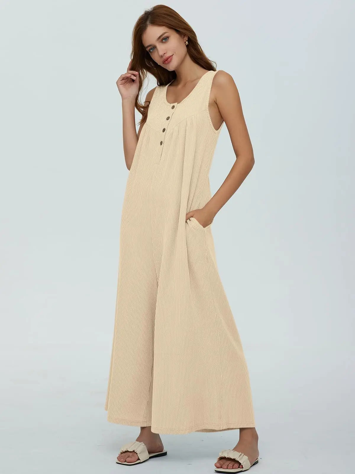 Women Textured Relaxed Fit Jumpsuit for Loungewear Jumpsuits