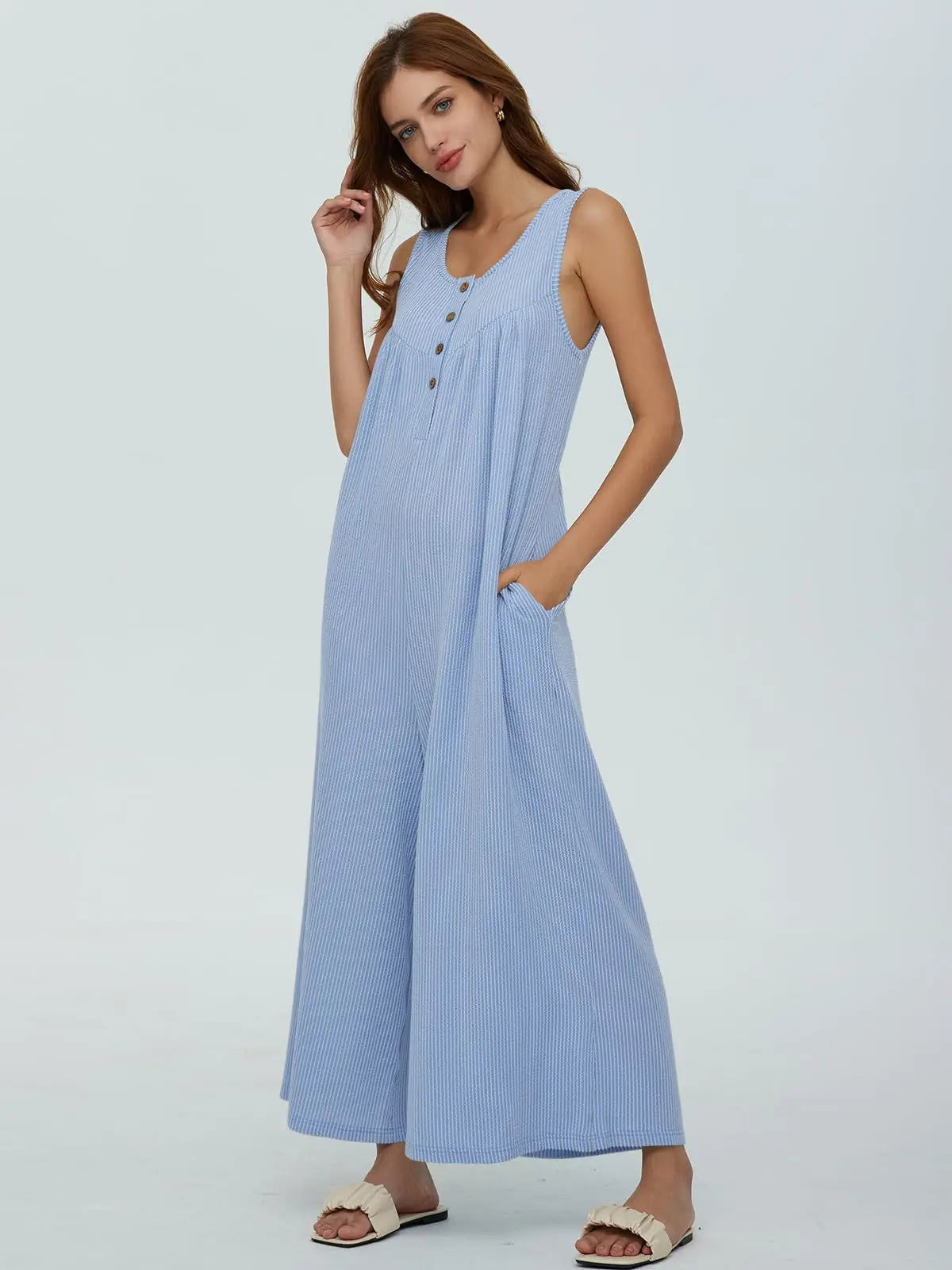 Women Textured Relaxed Fit Jumpsuit for Loungewear Jumpsuits