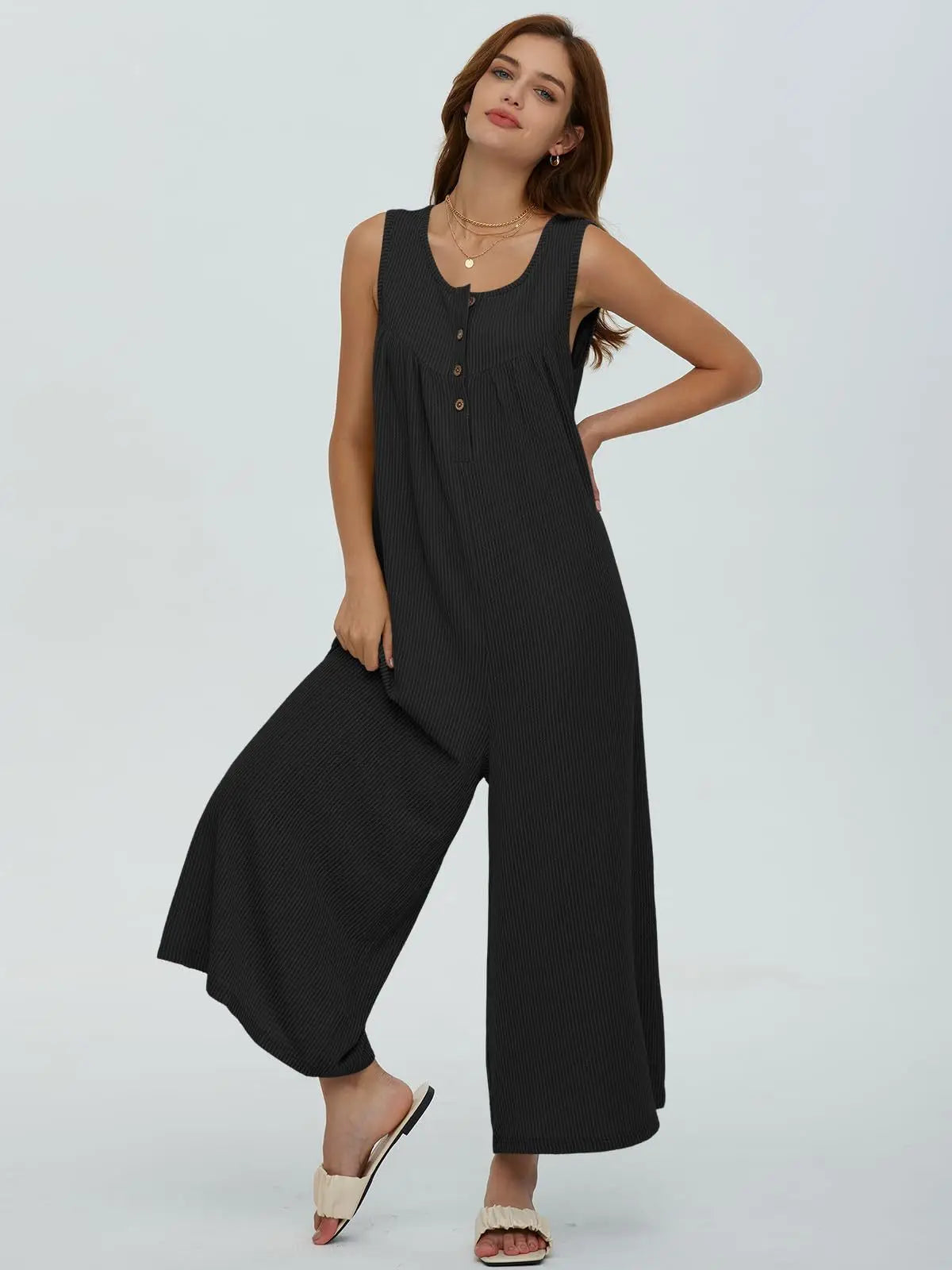 Women Textured Relaxed Fit Jumpsuit for Loungewear Jumpsuits