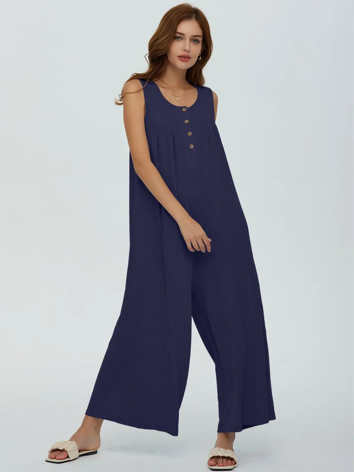 Women Textured Relaxed Fit Jumpsuit for Loungewear Jumpsuits