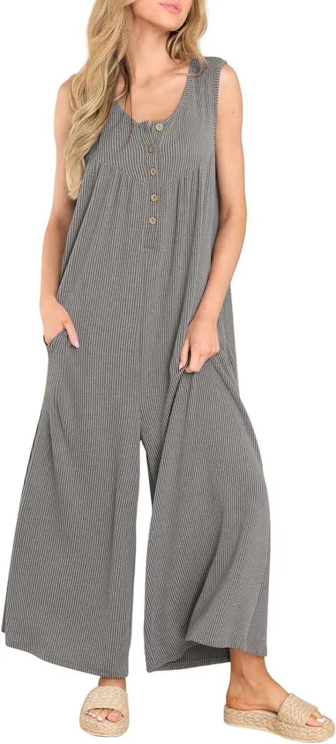 Women Textured Relaxed Fit Jumpsuit for Loungewear Jumpsuits