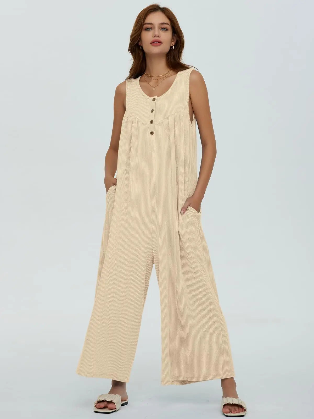 Women Textured Relaxed Fit Jumpsuit for Loungewear Jumpsuits