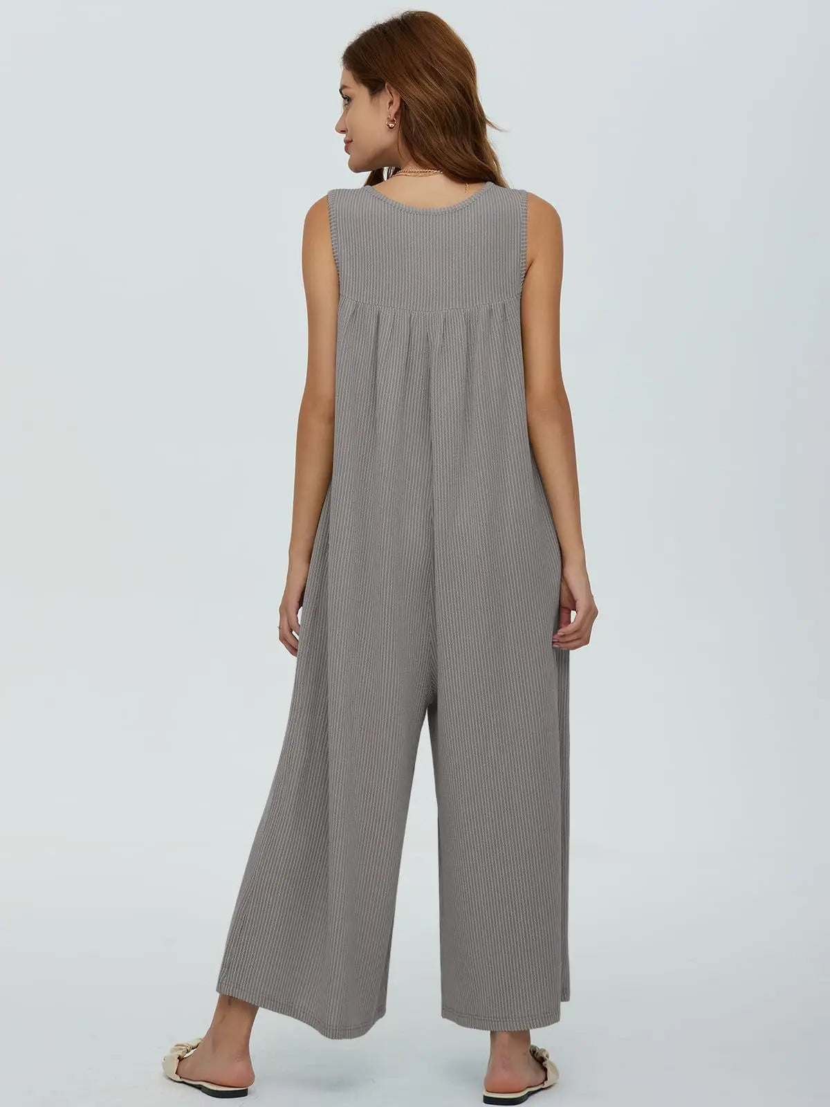 Women Textured Relaxed Fit Jumpsuit for Loungewear Jumpsuits