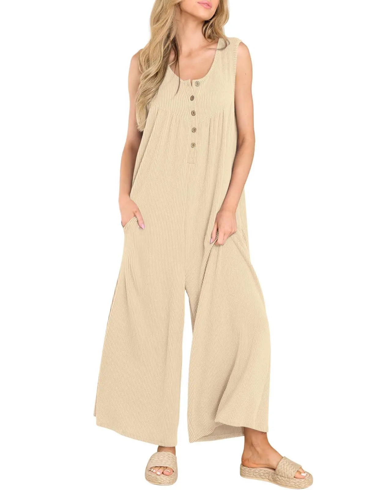 Women Textured Relaxed Fit Jumpsuit for Loungewear Jumpsuits