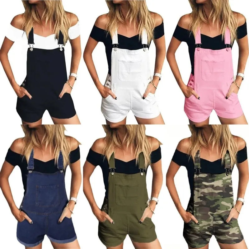 Denim Bib Short Overalls - Must-Have Rompers for the Season