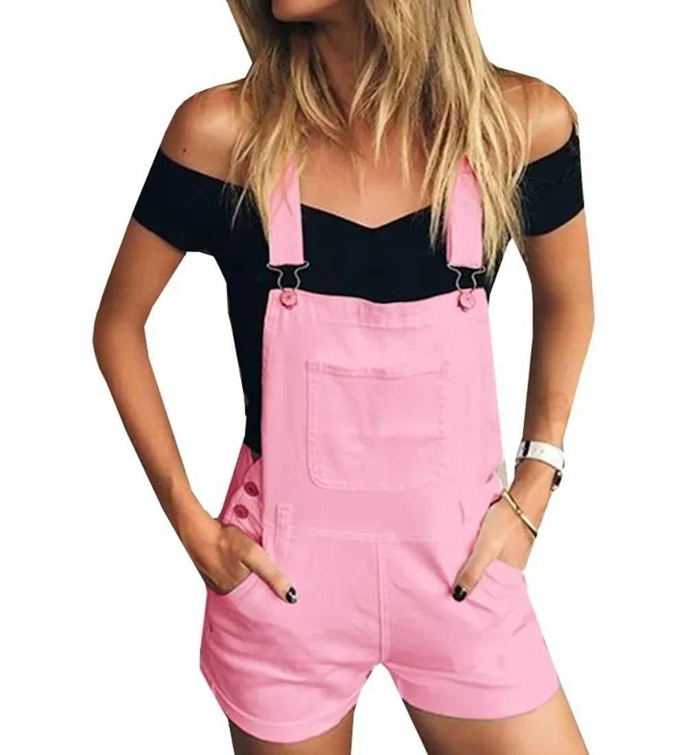 Summer Essentials Rompers - Denim Bib Short Overalls	