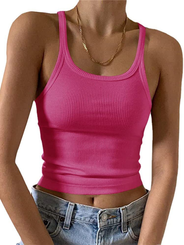 Everyday Essential Women's Ribbed Cami Crop Tank Top Camis