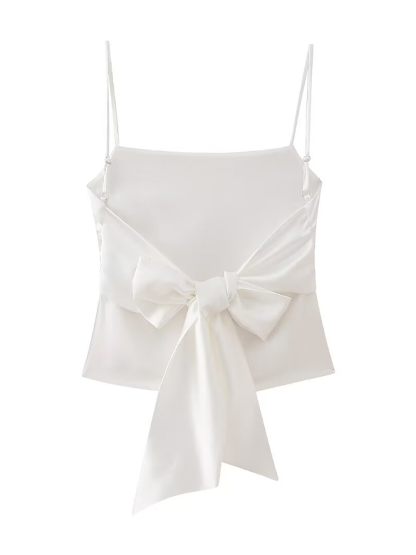 Bowknot Women's Satin Camisole with Elegant Back Design Summer