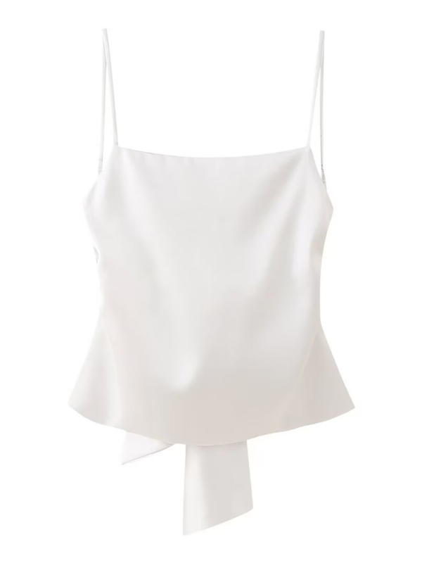 Women's Satin Camisole with Bowknot Back	