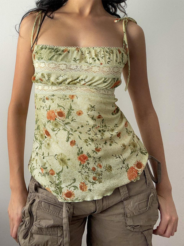 Floral Sleeveless Cami Top Camis