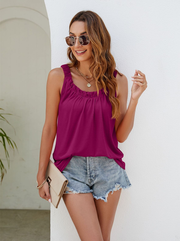 Solid Color Scoop Neck Camisole for Women Camis