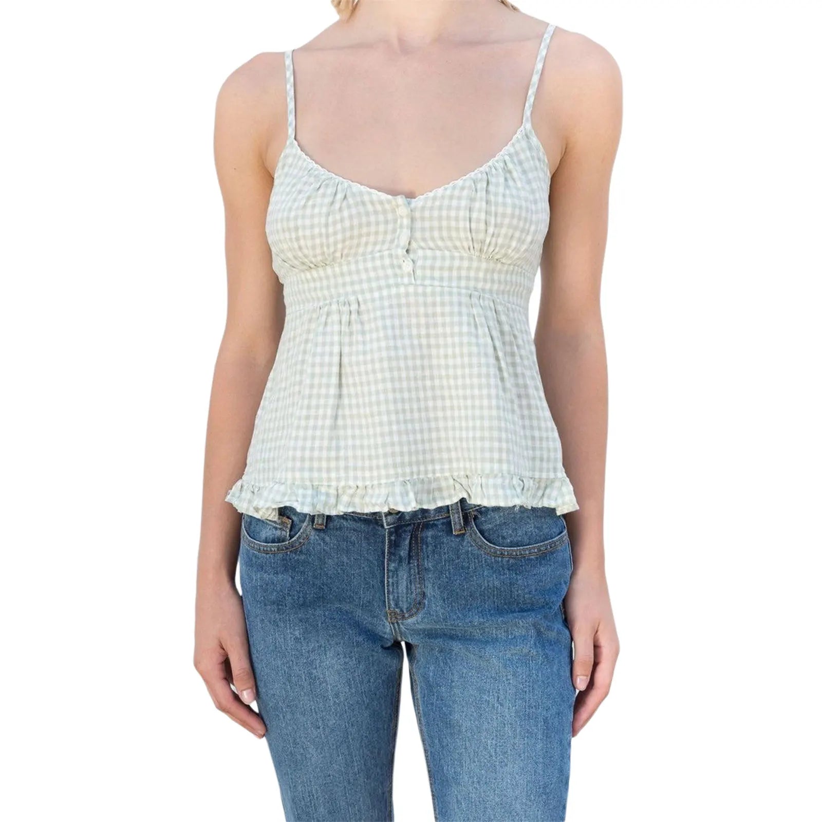 Summer Style Solid Peplum Cami Top for Women Camis Tops