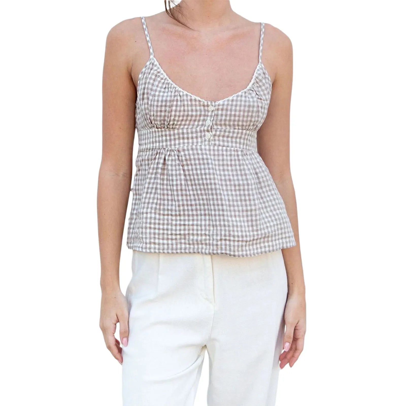 Summer Style Solid Peplum Cami Top for Women Camis Tops