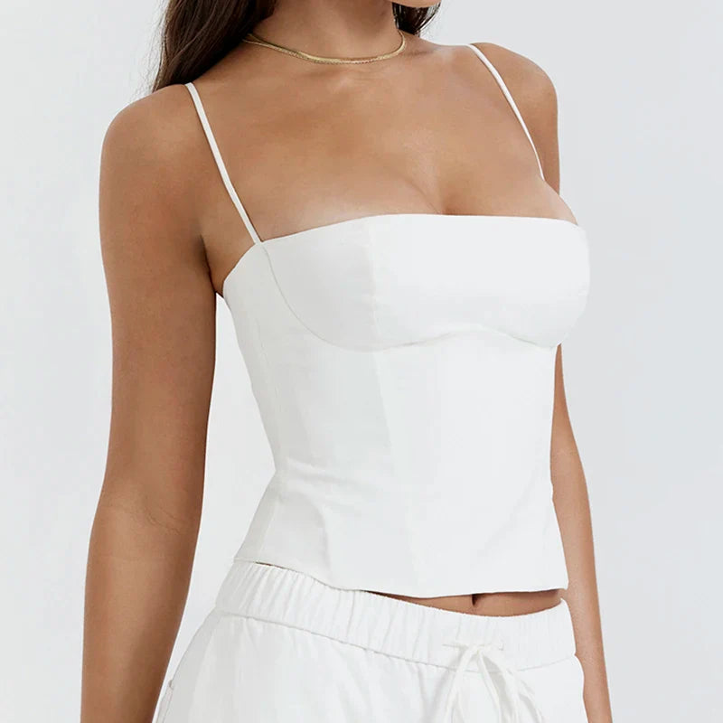 Square Neck Crop Cami Top for Sunny Days Cami Tops