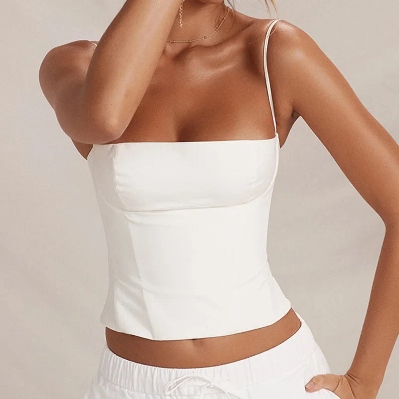 Square Neck Crop Cami Top for Sunny Days	