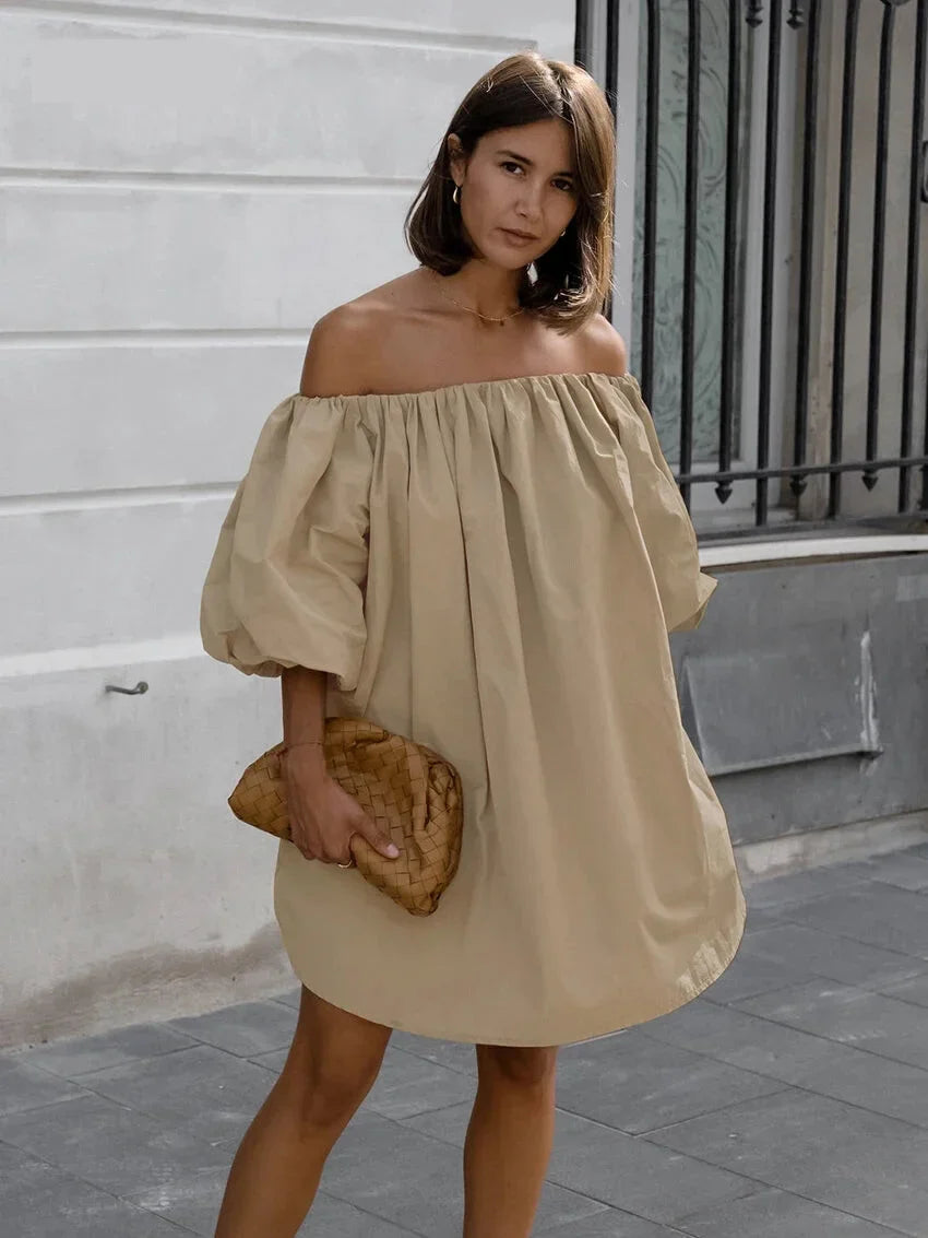 Balloon Sleeve Off-Shoulder Dress for Summer Summer Dresses