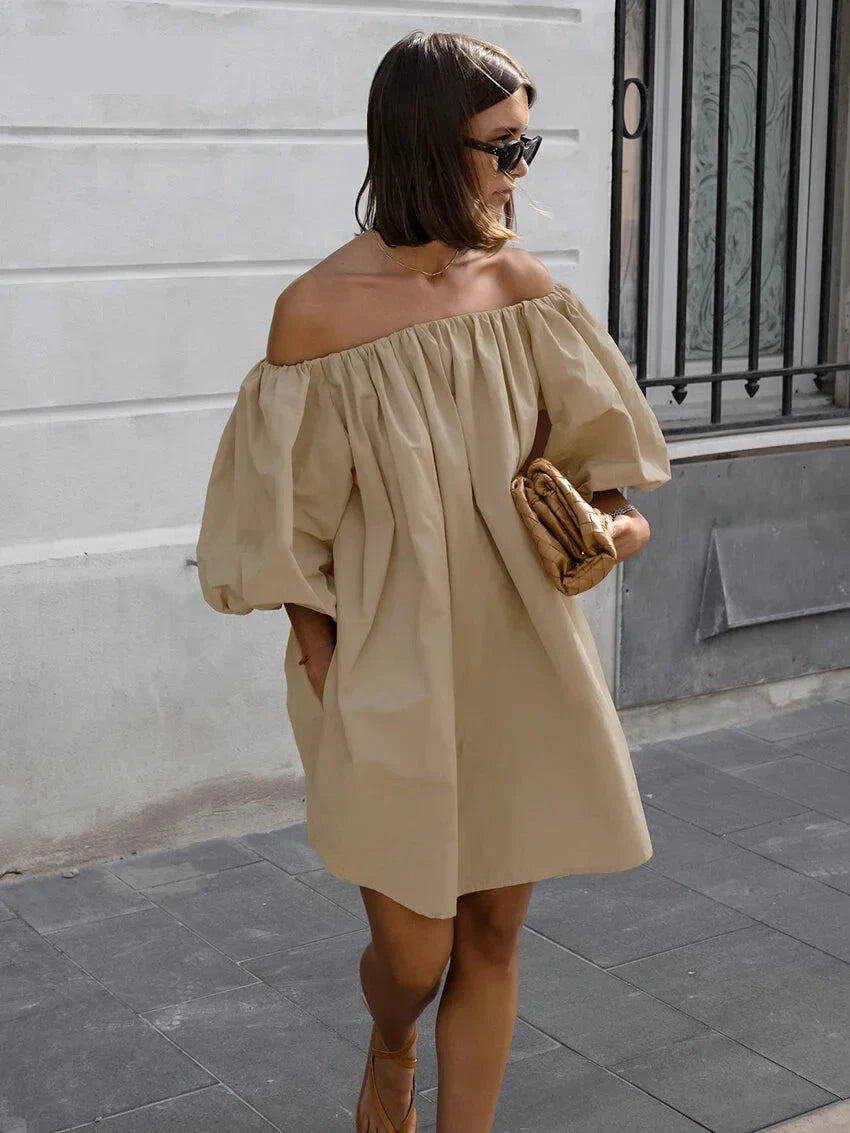 Balloon Sleeve Off-Shoulder Dress for Summer Summer Dresses