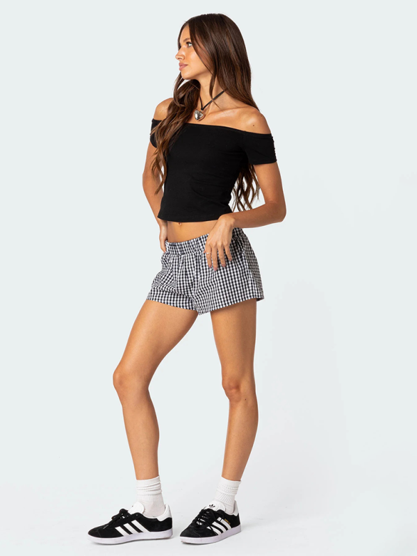 Adventure-Ready Plaid Lounge Shorts for Sunlit Days Beach Shorts