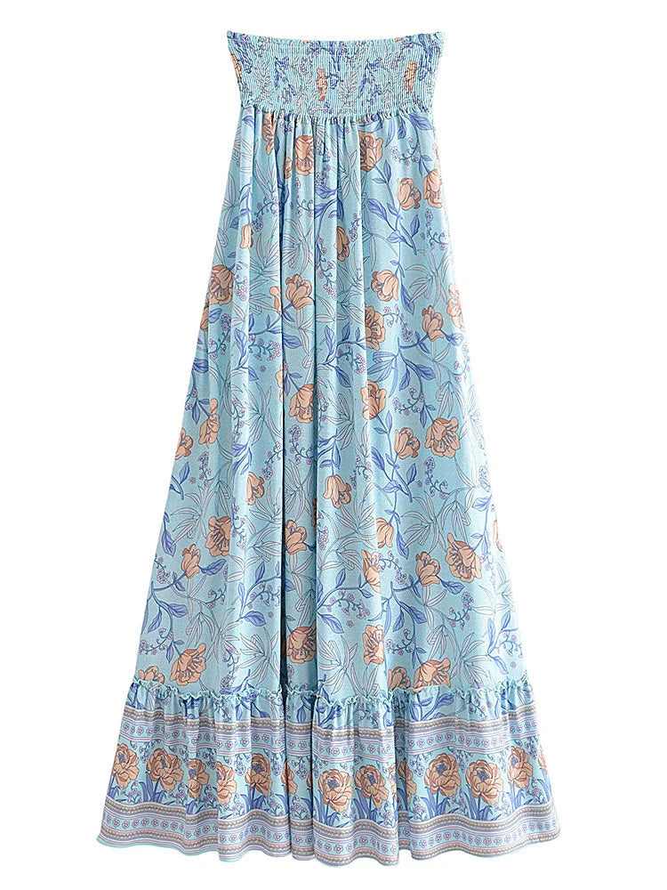 Bohemian High-Low Floral Skirt High-Low Skirts